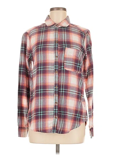 Pre-owned Hollister Long Sleeve Button Down Shirt In Red