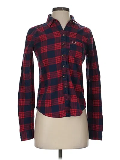 Pre-owned Hollister Long Sleeve Button Down Shirt In Red