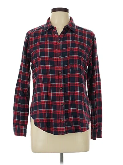 Pre-owned Hollister Long Sleeve Button Down Shirt In Red