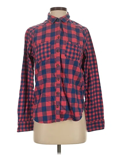 Pre-owned Hollister Long Sleeve Button Down Shirt In Red