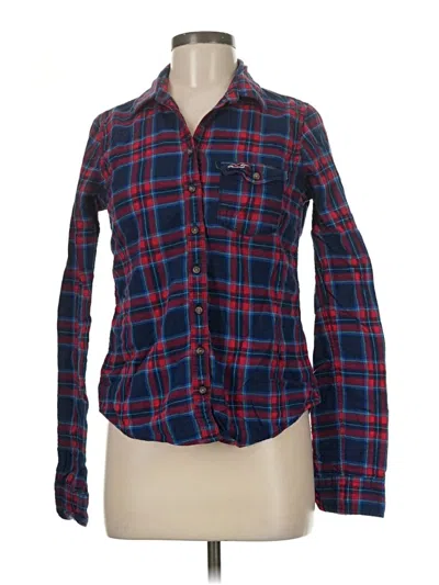 Pre-owned Hollister Long Sleeve Button Down Shirt In Red