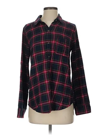 Pre-owned Hollister Long Sleeve Button Down Shirt In Red