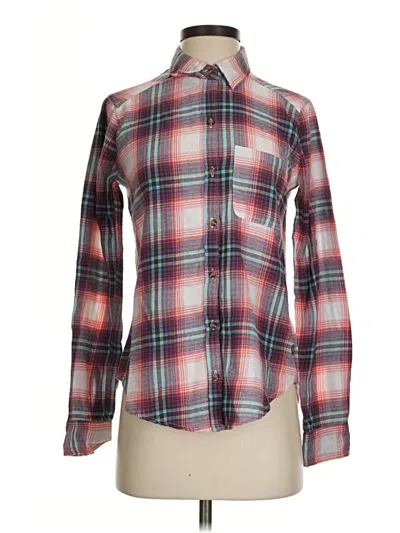 Pre-owned Hollister Long Sleeve Button Down Shirt In Red