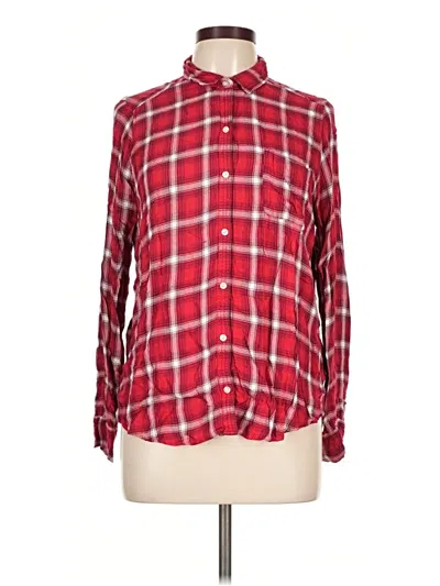 Pre-owned Hollister Long Sleeve Button Down Shirt In Red