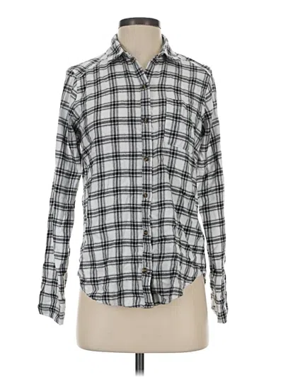 Pre-owned Hollister Long Sleeve Button Down Shirt In Silver