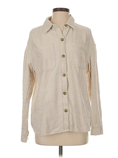 Pre-owned Hollister Long Sleeve Button Down Shirt In Tan