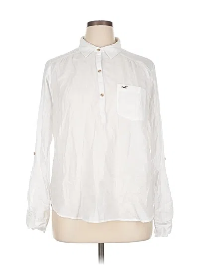 Pre-owned Hollister Long Sleeve Button Down Shirt In White