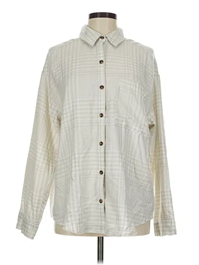 Pre-owned Hollister Long Sleeve Button Down Shirt In White