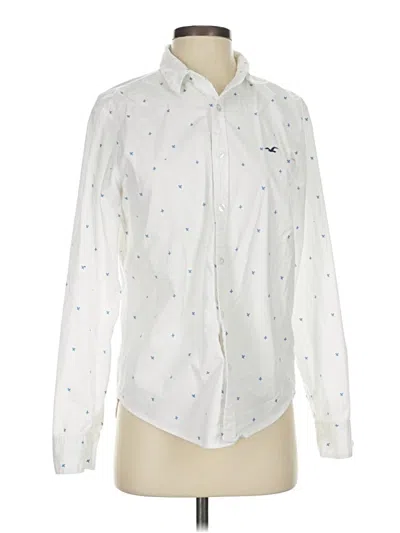 Pre-owned Hollister Long Sleeve Button Down Shirt In White