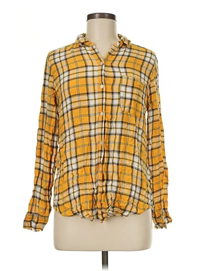 Pre-owned Hollister Long Sleeve Button Down Shirt In Yellow