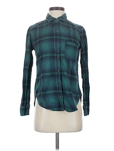 Pre-owned Hollister Long Sleeve Henley Shirt In Blue