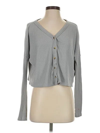 Pre-owned Hollister Long Sleeve Henley Shirt In Gray