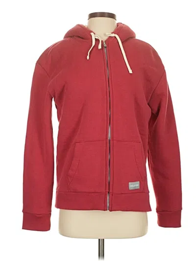 Pre-owned Hollister Long Sleeve Henley Shirt In Red