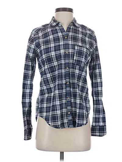 Pre-owned Hollister Long Sleeve Polo Shirt In Blue