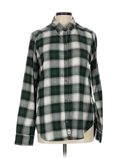 Pre-owned Hollister Long Sleeve Polo Shirt In Green