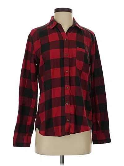 Pre-owned Hollister Long Sleeve Polo Shirt In Red