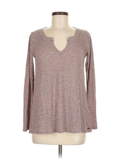 Pre-owned Hollister Long Sleeve T-shirt In Brown