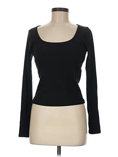 Pre-owned Hollister Long Sleeve Top Black Scoop Neck Tops