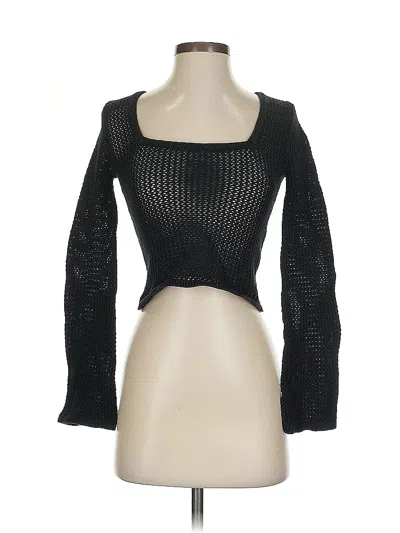 Pre-owned Hollister Long Sleeve Top Black Square Neckline Tops