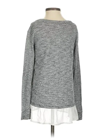 Pre-owned Hollister Long Sleeve Top Gray Crew Neck Tops
