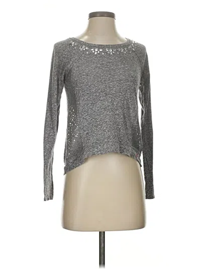 Pre-owned Hollister Long Sleeve Top Gray Keyhole Neckline Tops