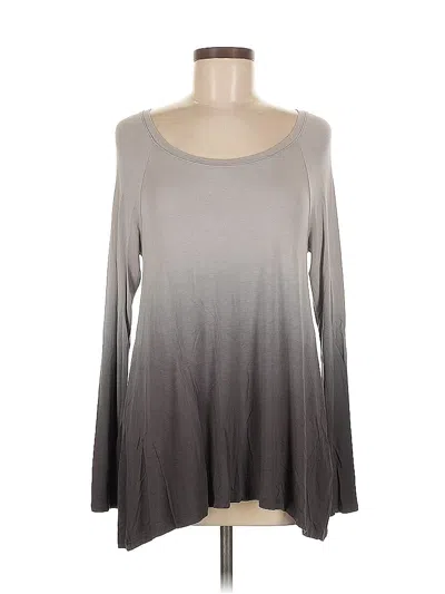 Pre-owned Hollister Long Sleeve Top Gray Scoop Neck Tops