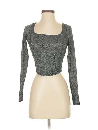 Pre-owned Hollister Long Sleeve Top Gray Square Neckline Tops
