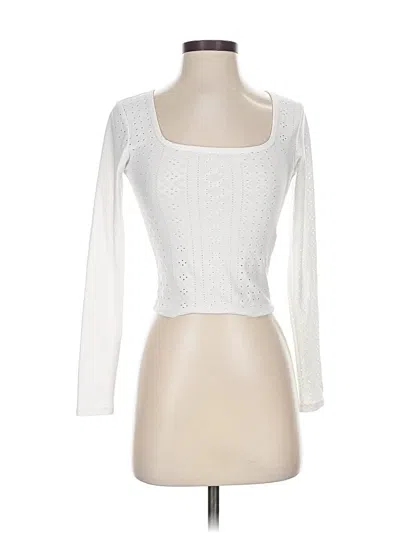 Pre-owned Hollister Long Sleeve Top White Square Neckline Tops