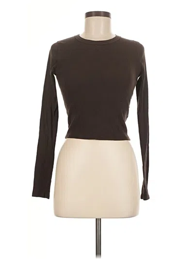 Pre-owned Hollister Long Sleeve T-shirt In Brown