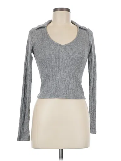 Pre-owned Hollister Long Sleeve T-shirt In Gray