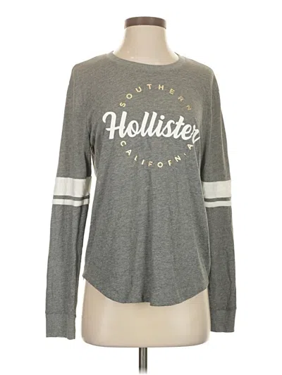 Pre-owned Hollister Long Sleeve T-shirt In Gray