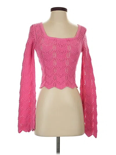 Pre-owned Hollister Long Sleeve T-shirt In Pink