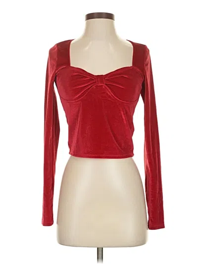 Pre-owned Hollister Long Sleeve T-shirt In Red