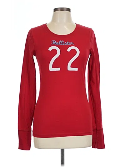 Pre-owned Hollister Long Sleeve T-shirt In Red