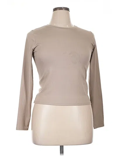 Pre-owned Hollister Long Sleeve T-shirt In Tan
