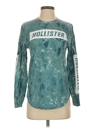 Pre-owned Hollister Long Sleeve T-shirt In Teal