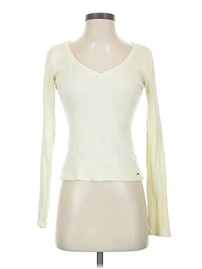 Pre-owned Hollister Long Sleeve T-shirt In White