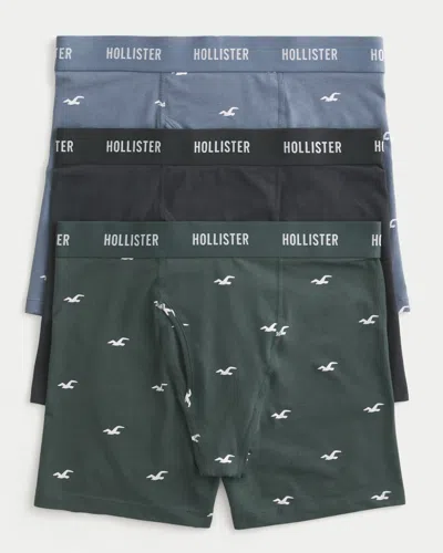 Hollister Longer-length Fly Front Boxer Brief 3-pack In Multi