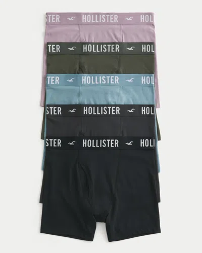 Hollister Longer-length Fly Front Boxer Brief 5-pack In Multi