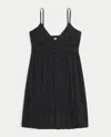 Hollister Longline Lace Detail Duster Tank In Black