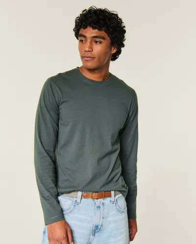 Hollister Long-sleeve Cotton Layering T-shirt In Blue