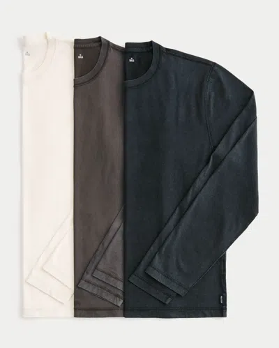Hollister Long-sleeve Layering Crew T-shirt 3-pack In Multi