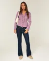 Hollister Low-rise Dark Wash Bootcut Jeans In Pink