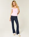 Hollister Low-rise Dark Wash Bootcut Jeans In Blue