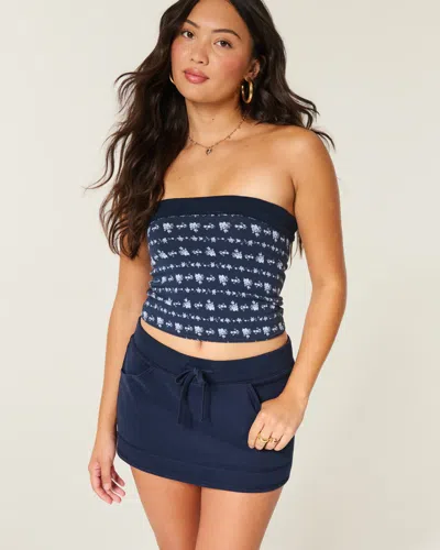 Hollister Low-rise Fleece Mini Skort In Multi