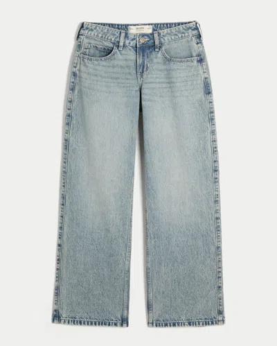 Hollister Low-rise Y2k Medium Wash Baggy Jeans In Blue