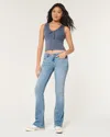 Hollister Low-rise Light Wash Boot Jeans In Blue