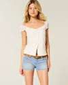 Hollister Low-rise Light Wash Denim Shortie Shorts In White