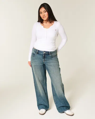 Hollister Low-rise Medium Wash Baggy Jeans
