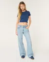 Hollister Low-rise Medium Wash Baggy Jeans In Blue